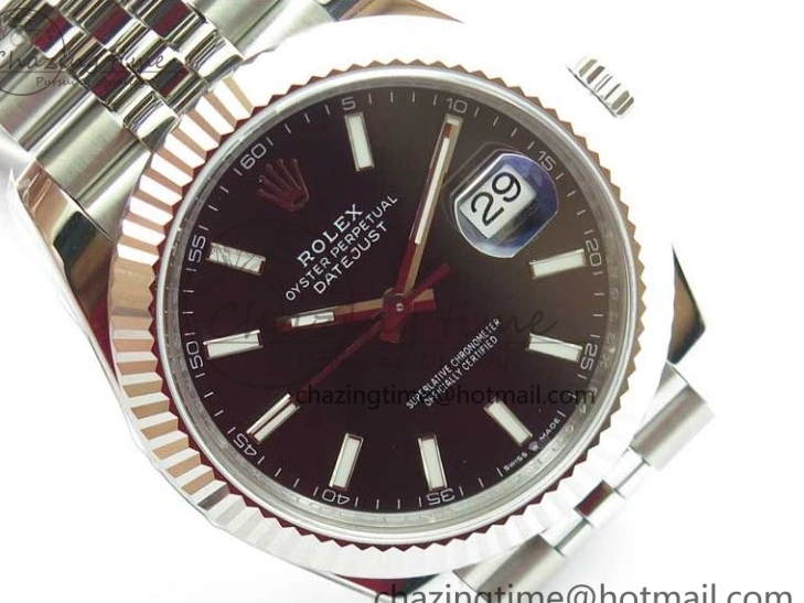 MiroTime 0414 DateJust 41MM 126334 904L SS VRF 1:1 Best Edition Black Dial Stick Markers on SS Jubilee Bracelet A Trendy 2901